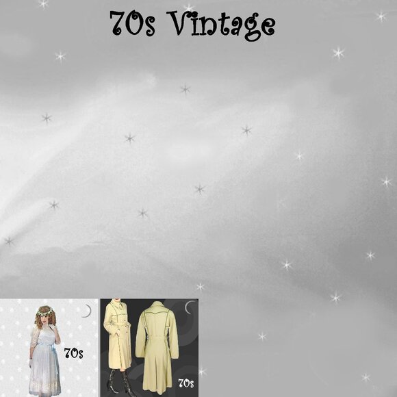 MOD Vintage Khaki Trench Coat Geometric Lines Raincoat VFG, Unique Styling - Picture 11 of 14